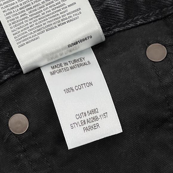 AGOLDE Parker Cutoff Denim Shorts Women’s Size 24 Vortex Distressed Raw Hem - Picture 4 of 5